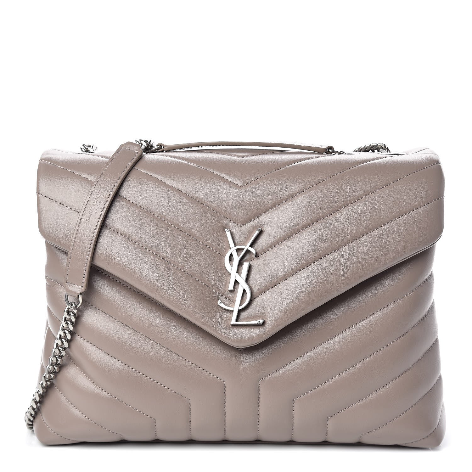 Saint Laurent Calfskin Y Quilted Monogram Medium Loulou Chain Satchel Light Natural 1 of 9