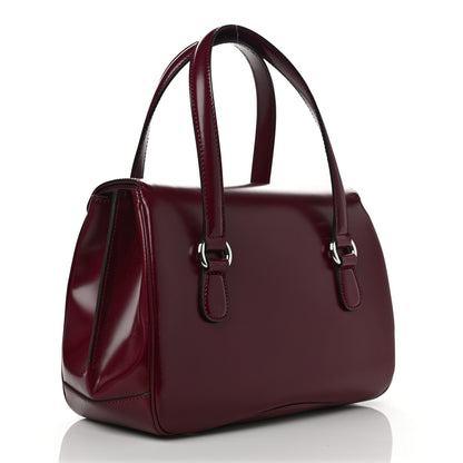 Gucci Regent Calfskin Lady Lock Top Handle Bag Purple Wine 2 of 10
