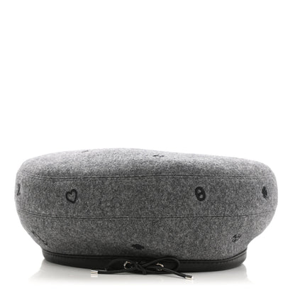 Hermes Cashmere Lambskin Saint-Honore Charms Beret 57 Charbon 6 of 9
