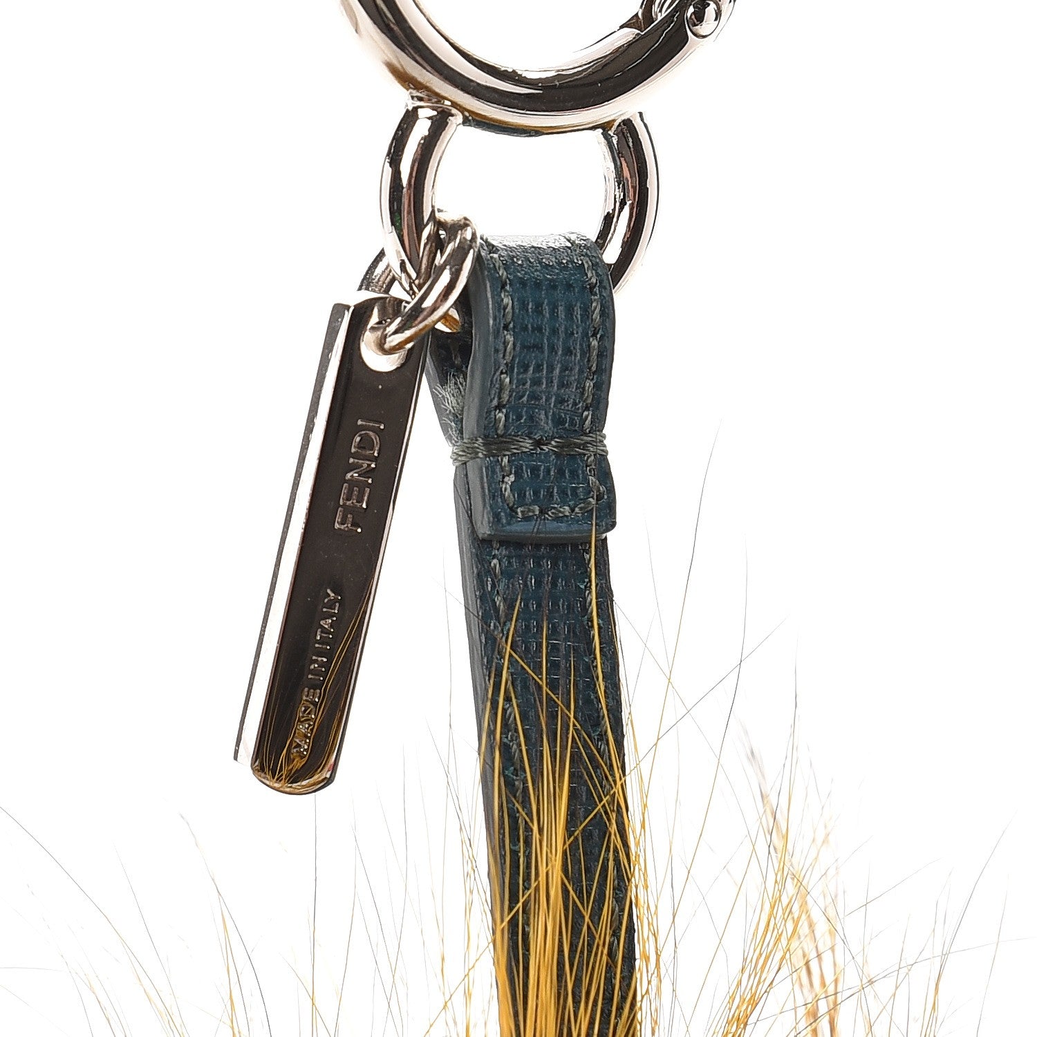 Fendi Fox Fur Vitello Lucy Junior Mini Monster Bag Bug Charm Ocean Multicolor Giallo 3 of 4