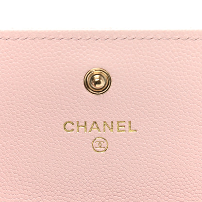 Chanel Caviar Quilted Crystal CC Large Gusset Flap Wallet Pink 6 of 10