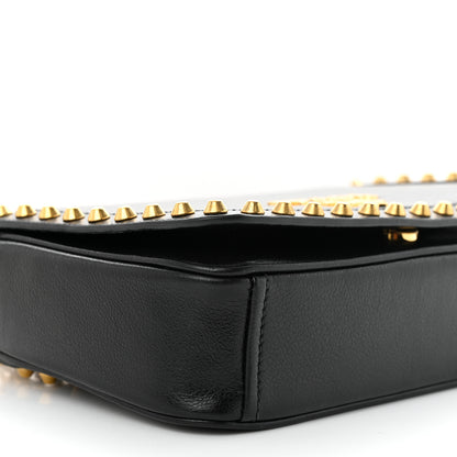 Prada Glace Calfskin Studded Crossbody Black 10 of 11
