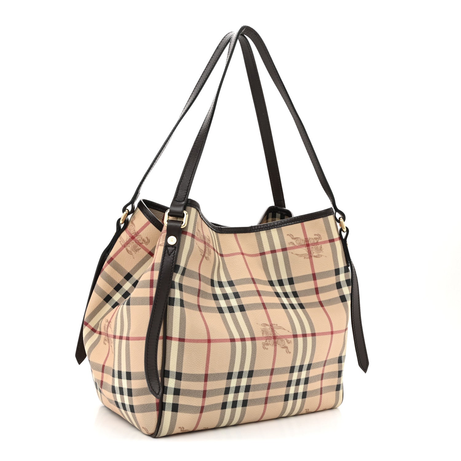 Burberry Haymarket Check Small Canterbury Tote Chocolate 3 of 12