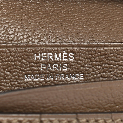 Hermes Ostrich Bearn Compact Wallet Gris Asphalte 6 of 8