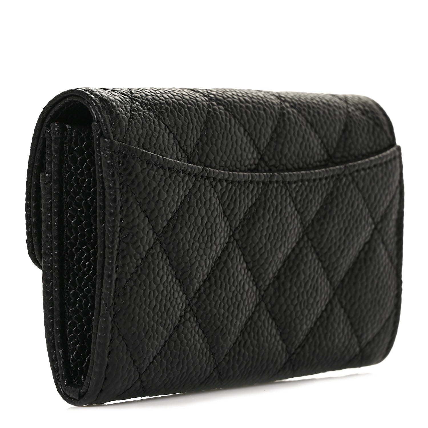 Chanel Caviar Quilted Flap Card Holder Wallet Black 3 of 11