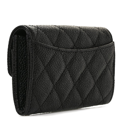 Chanel Caviar Quilted Flap Card Holder Wallet Black 3 of 11