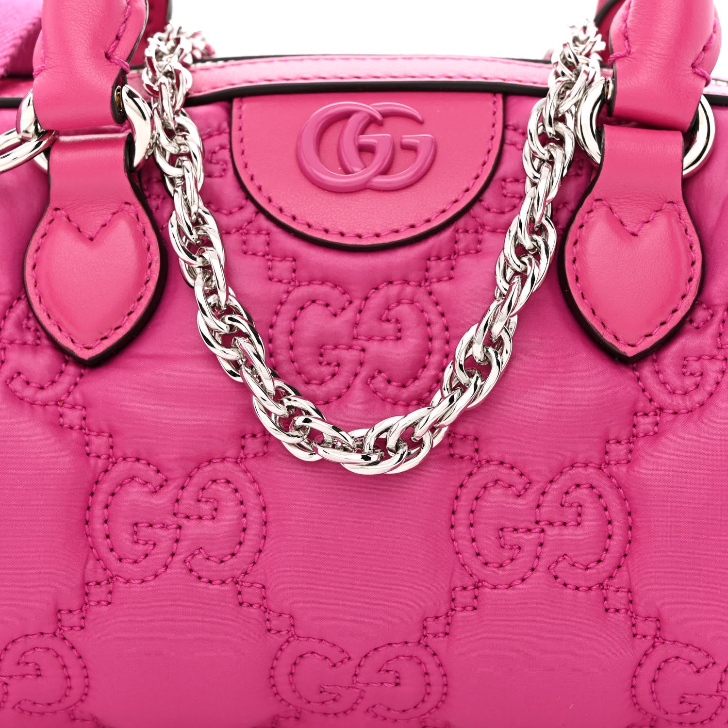 Gucci Nylon Calfskin Enamel GG Matelasse Mini Bowler Bag Lovely 8 of 11