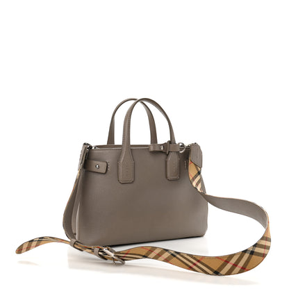 Burberry Derby Calfskin House Check Small Banner Tote Pale Taupe 3 of 15