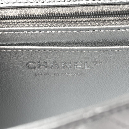 Chanel Metallic Lambskin Quilted Mini Rectangular Flap Silver 6 of 11