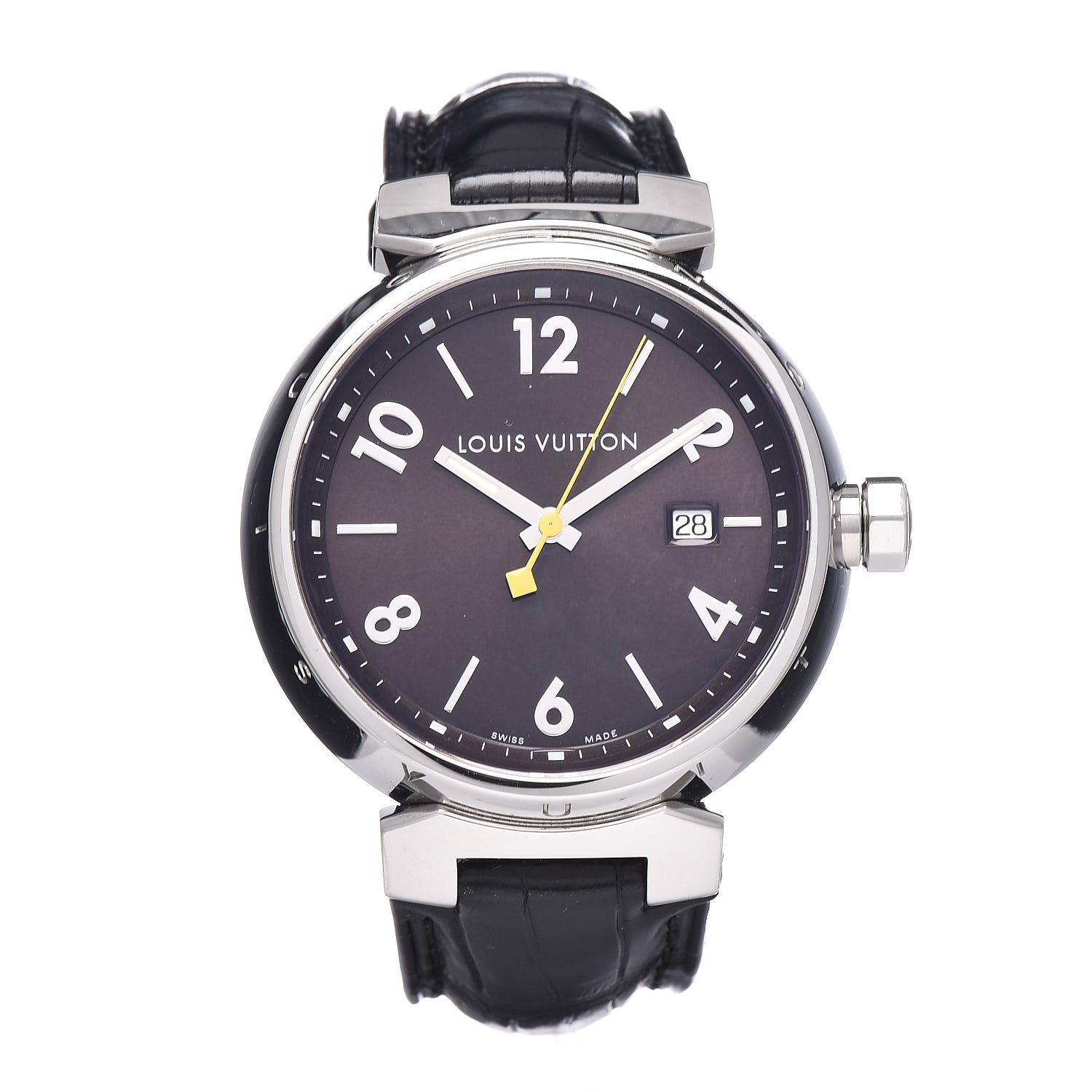 Louis Vuitton Stainless Steel Alligator 39mm Tambour Quartz Watch 1 of 8