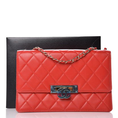 Chanel Lambskin Quilted Large Golden Class Flap Red 10 of 10