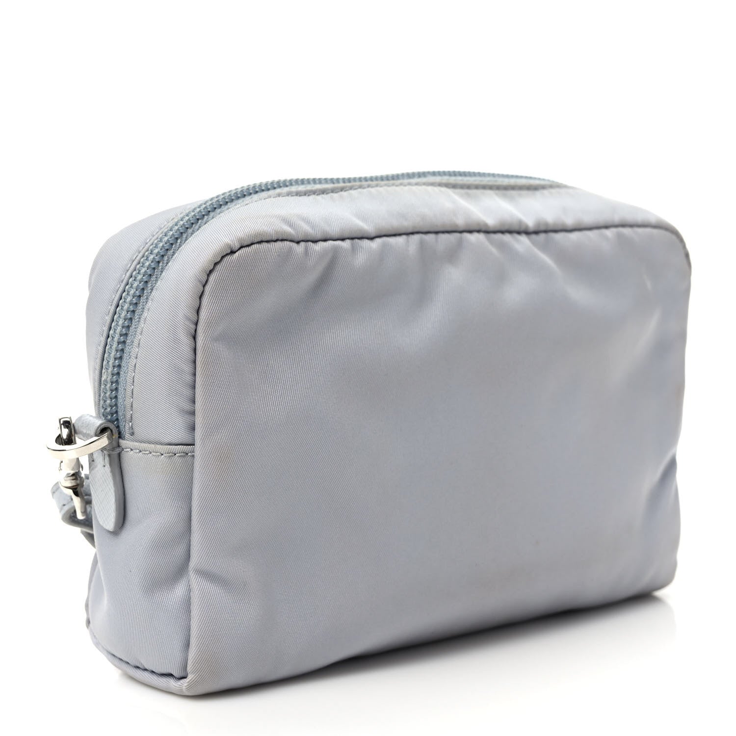 Prada Tessuto Nylon Vela Saffiano Necessaire Wristlet Pouch Fiordaliso 3 of 7