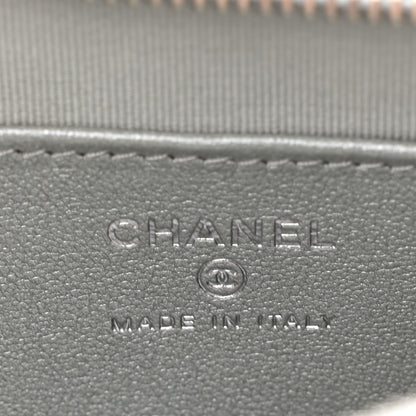 Chanel Iridescent Mirror Goatskin Quilted Clutch With Chain Silver 6 of 11