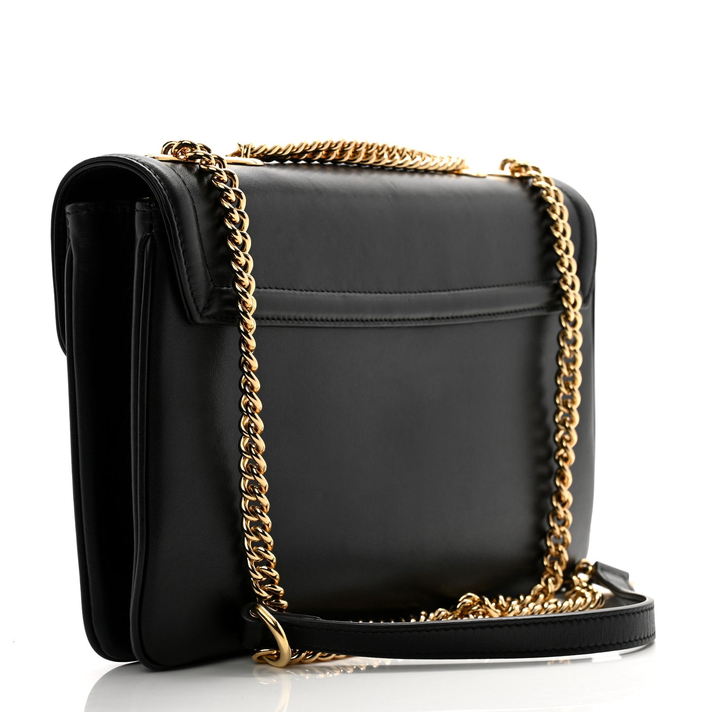 Vitello Palmellato Lux Crystal Medium Rajah Shoulder Bag Black