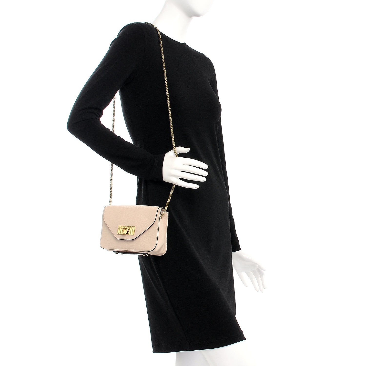 Chloe Grained Calfskin Mini Sally Flap Bag Beige 2 of 13