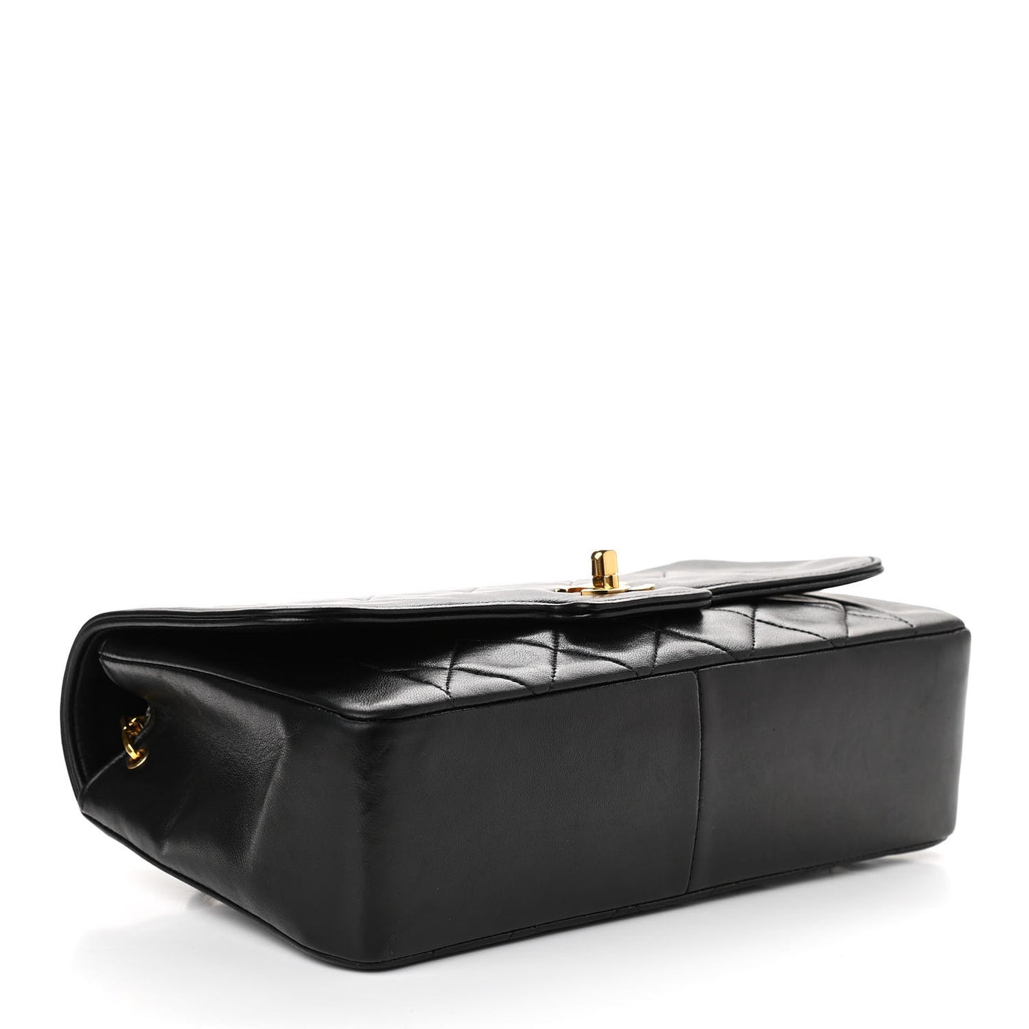 Lambskin Quilted Medium Single Flap Black