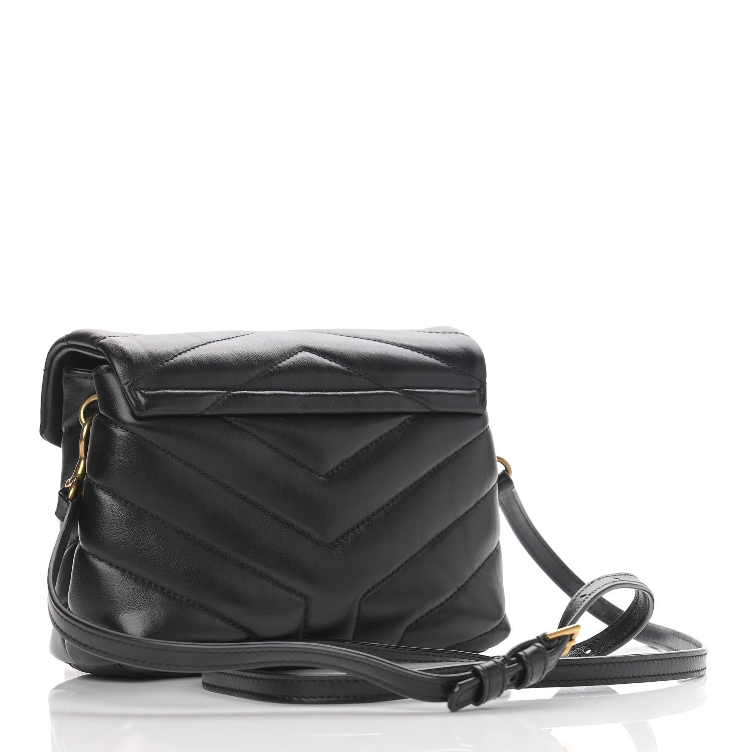 Saint Laurent Calfskin Y Quilted Monogram Toy Loulou Crossbody Bag Black 3 of 8