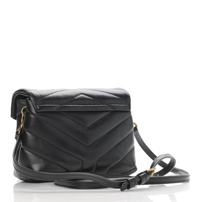 Saint Laurent Calfskin Y Quilted Monogram Toy Loulou Crossbody Bag Black 3 of 8