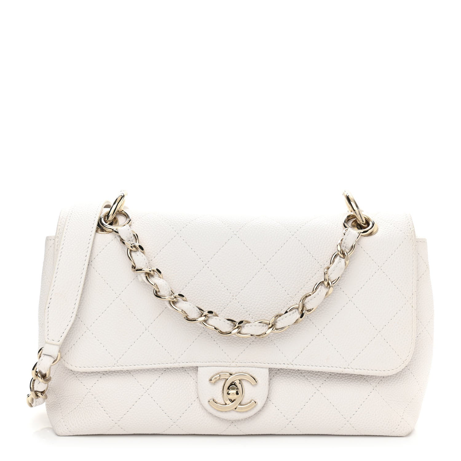 Chanel Caviar Quilted City Walk Flap White 1 of 10