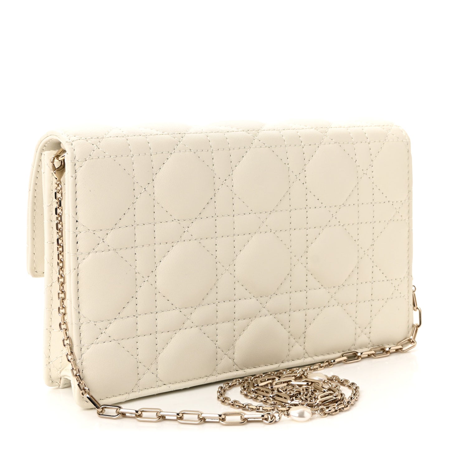 Lambskin Cannage Miss Dior Chain Pouch Latte
