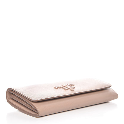 Prada Saffiano Shine Monochrome Continental Wallet Cipria 5 of 13