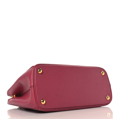 Prada Saffiano Lux Small Double Zip Tote Ibisco 4 of 8