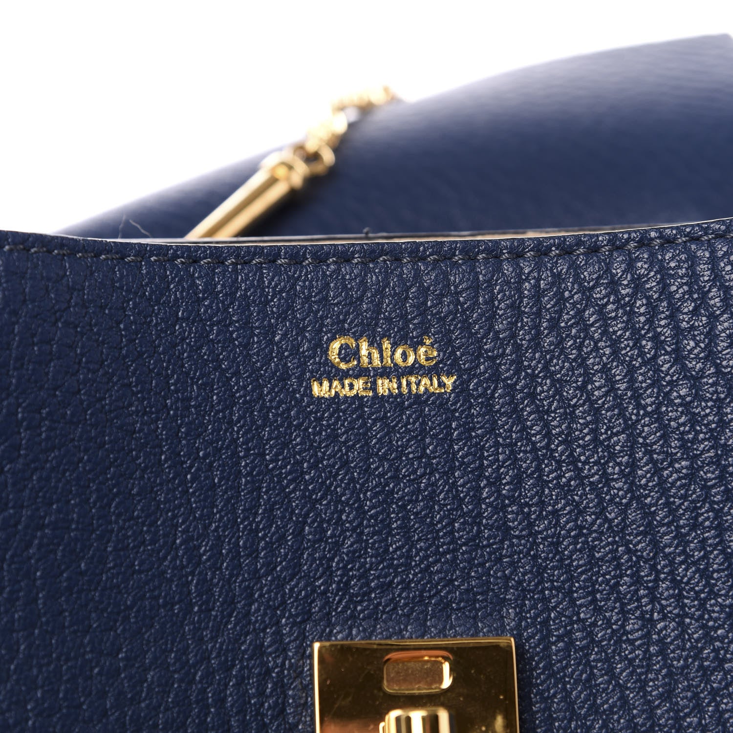 Chloe Grained Lambskin Mini Drew Shoulder Bag Royal Navy 5 of 8
