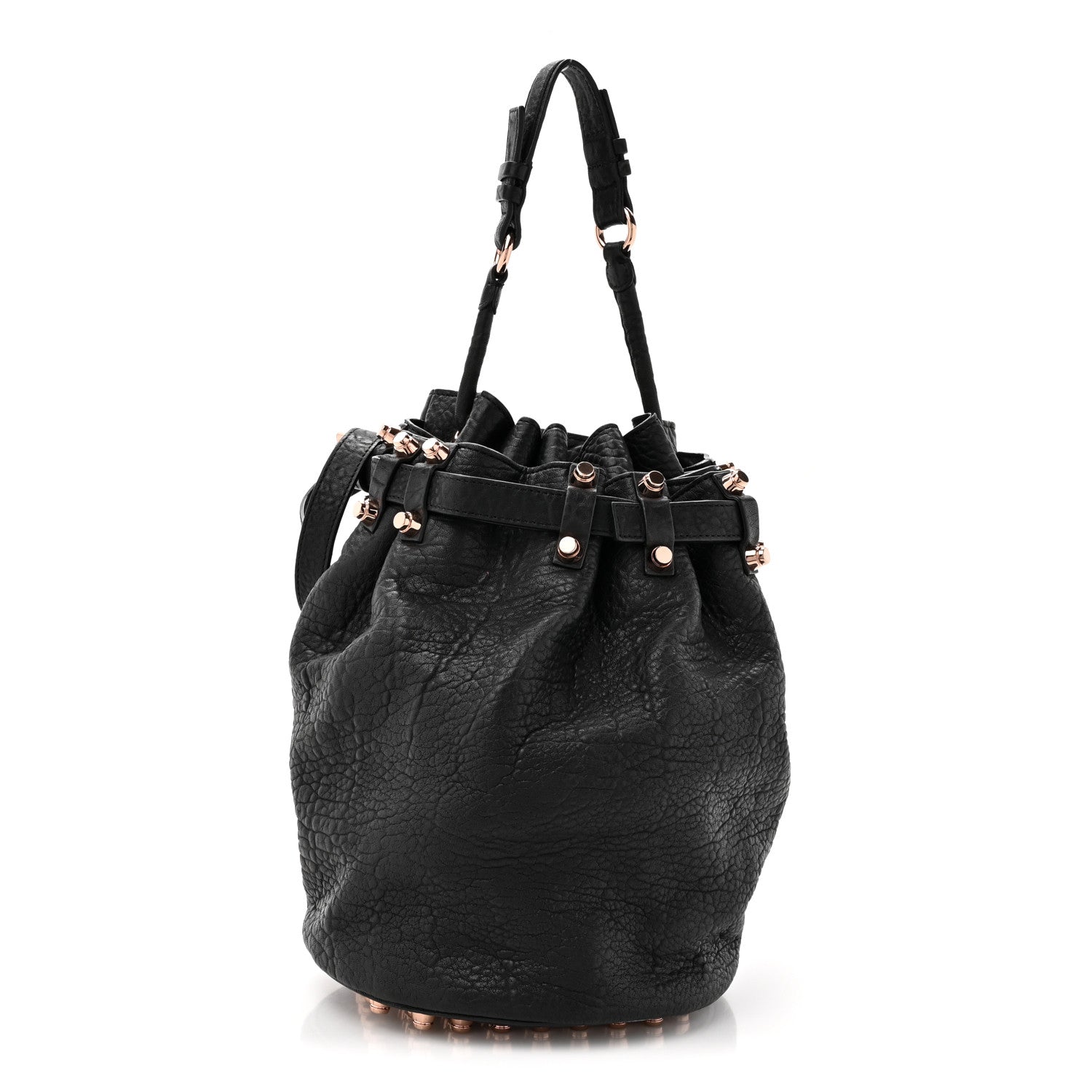 Alexander Wang Pebbled Lambskin Diego Bucket Black Rose Gold Hardware 1 of 10