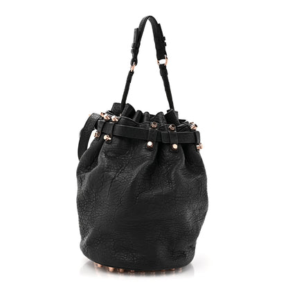 Alexander Wang Pebbled Lambskin Diego Bucket Black Rose Gold Hardware 1 of 10