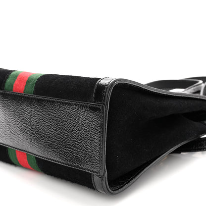 Gucci Suede Patent GG Web Small Ophidia Tote Bag Black 10 of 11