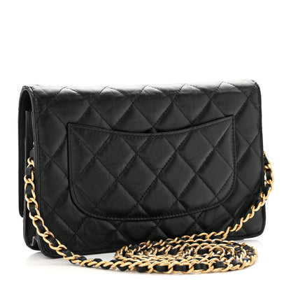 Chanel Aged Calfskin Lucky Charms Casino 2.55 Reissue Wallet on Chain WOC Black 3 of 15