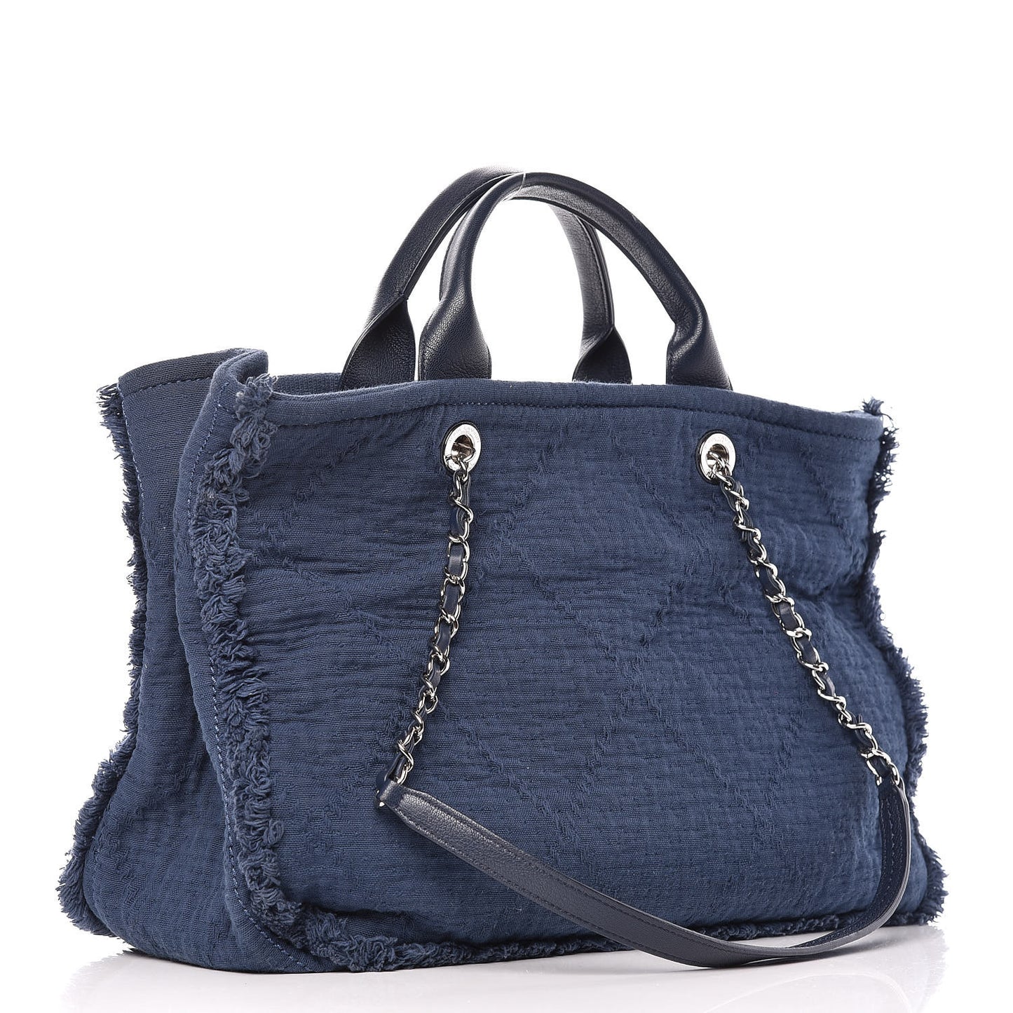 Canvas Large Double Face Shopping Tote Navy
