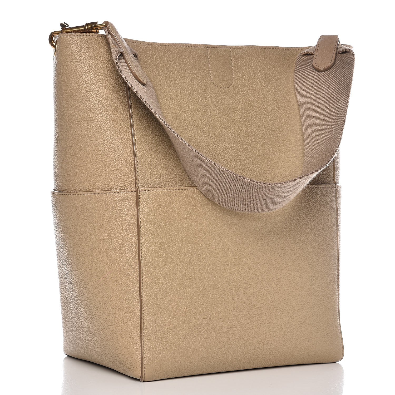 Celine Soft Grained Calfskin Sangle Bucket Bag Dune 3 of 12