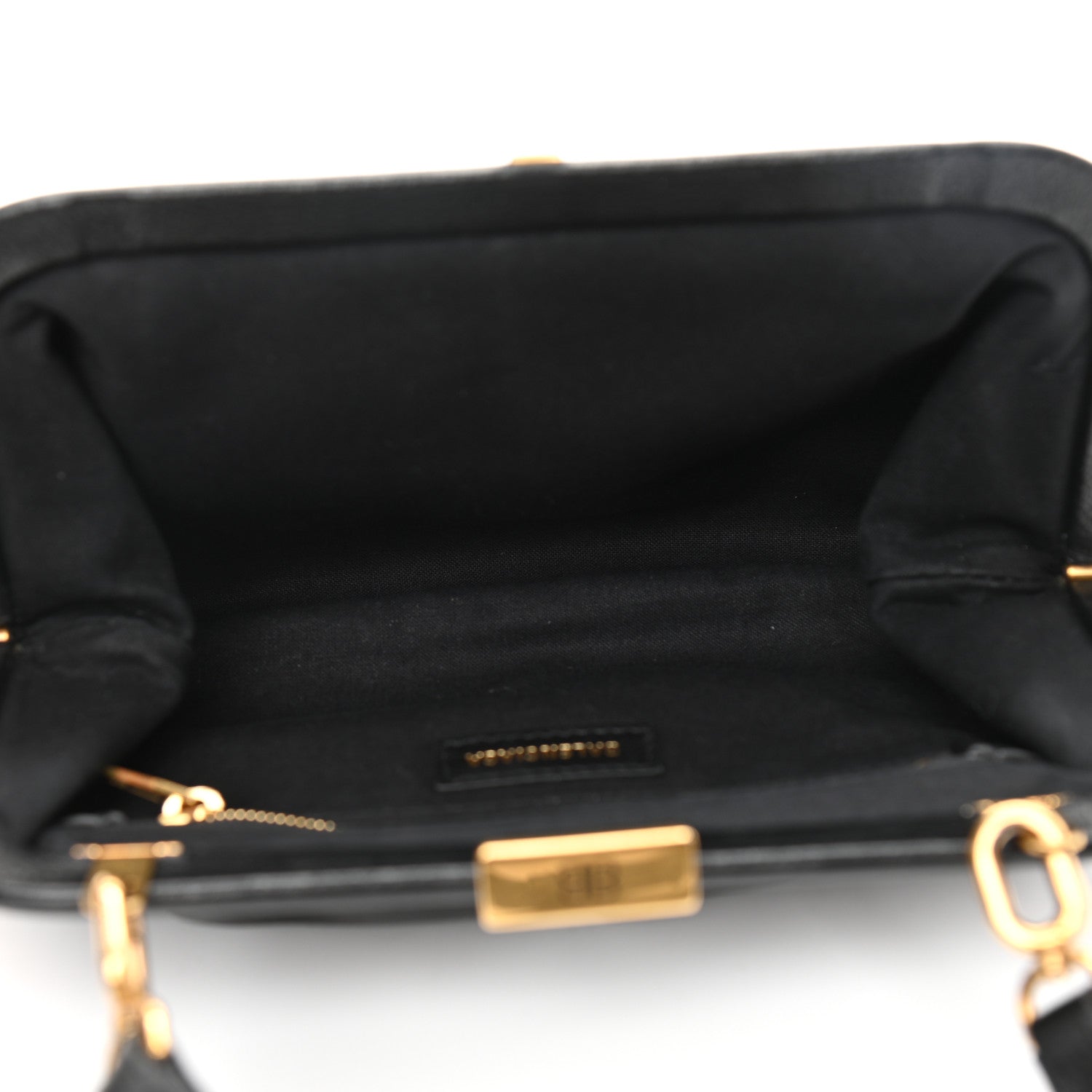Balenciaga Grained Calfskin Logo Cloud Clutch XS Black 5 of 8