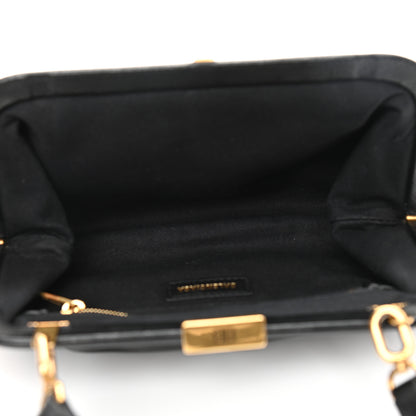 Balenciaga Grained Calfskin Logo Cloud Clutch XS Black 5 of 8