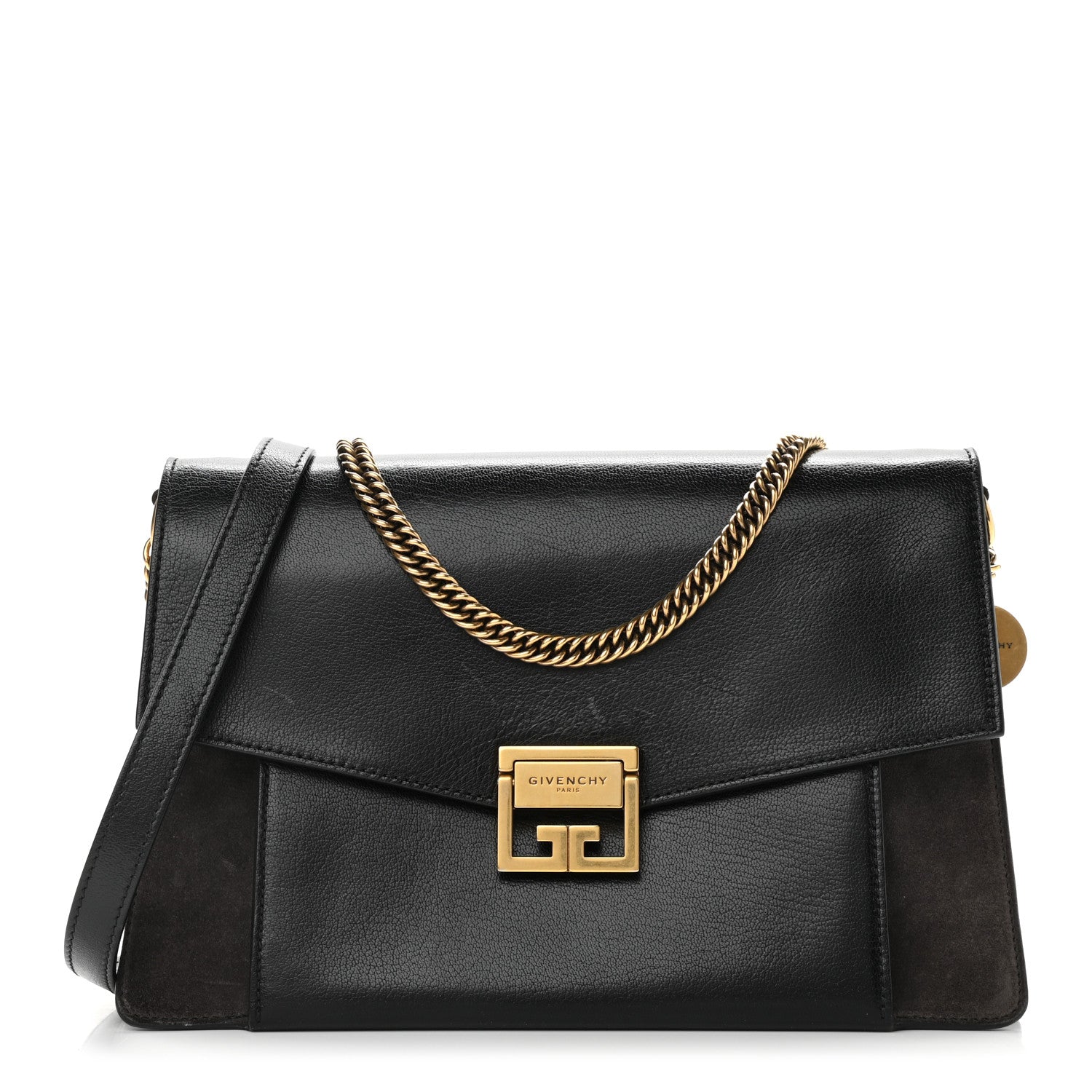Givenchy Calfskin Suede Medium GV3 Flap Black 1 of 13