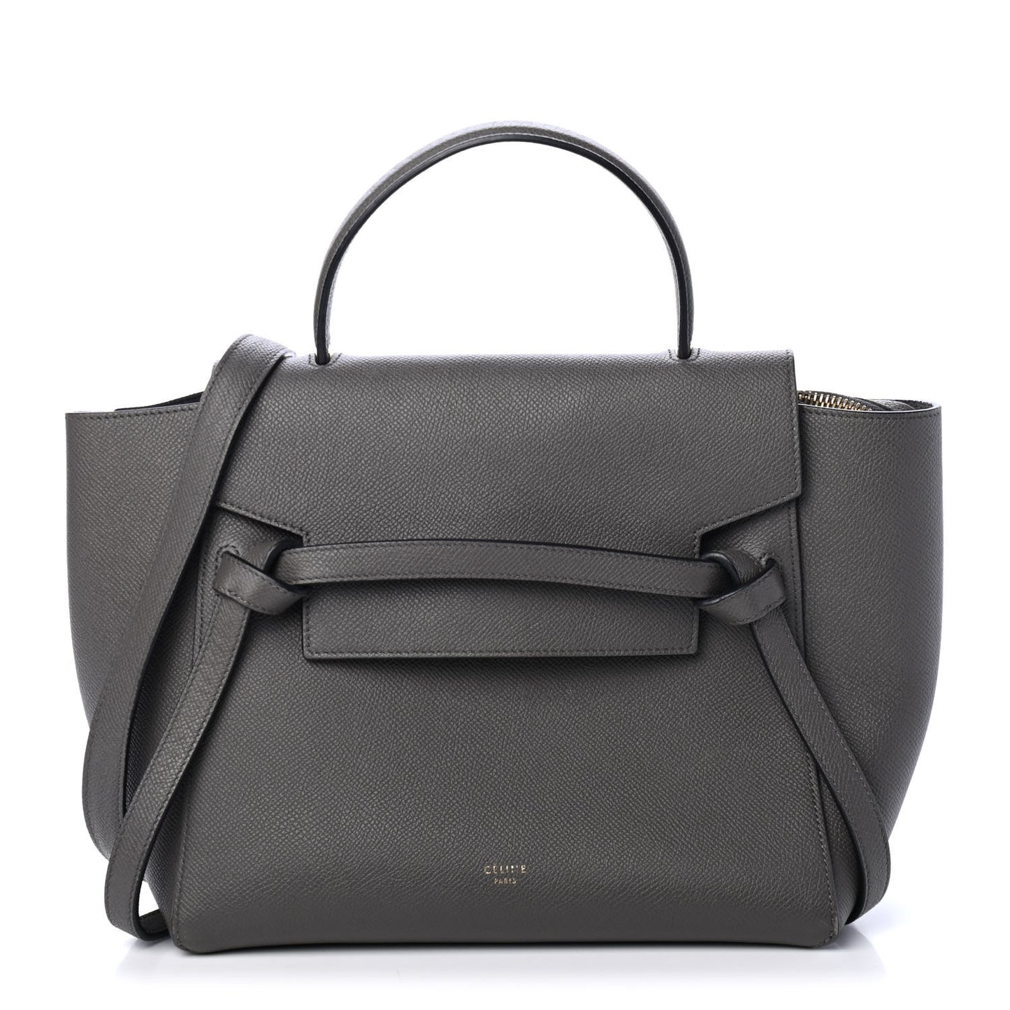 Baby Grained Calfskin Micro Belt Bag Grey