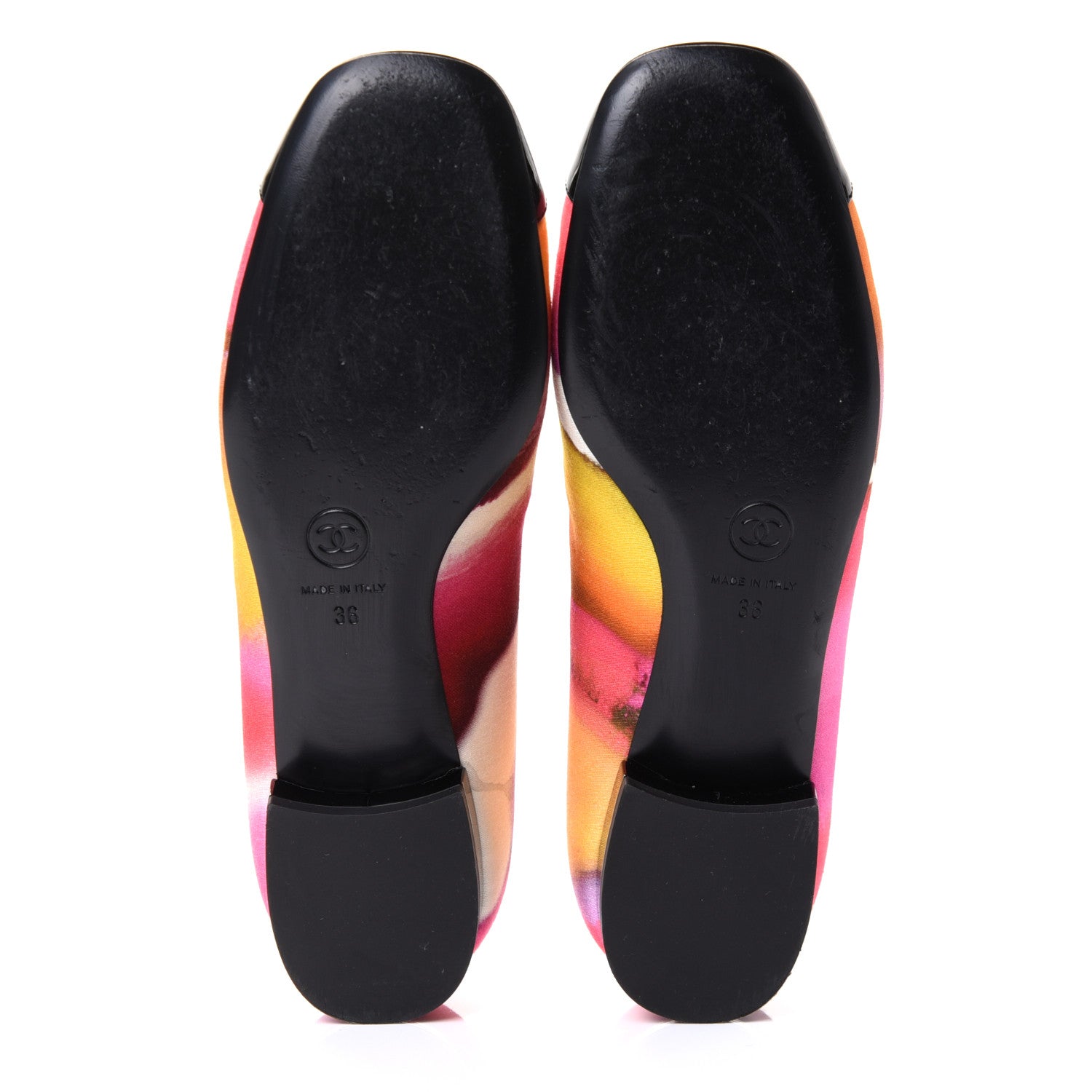 Chanel Fabric Patent Printed CC Cap Toe Ballerina Flats 36 Multicolor 10 of 18