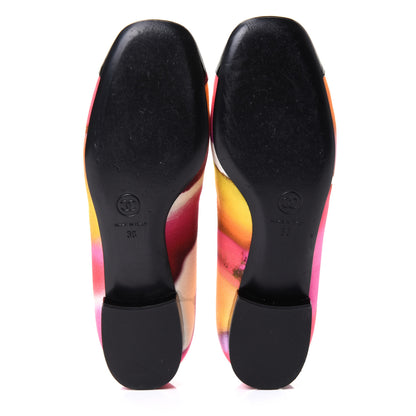 Chanel Fabric Patent Printed CC Cap Toe Ballerina Flats 36 Multicolor 10 of 18