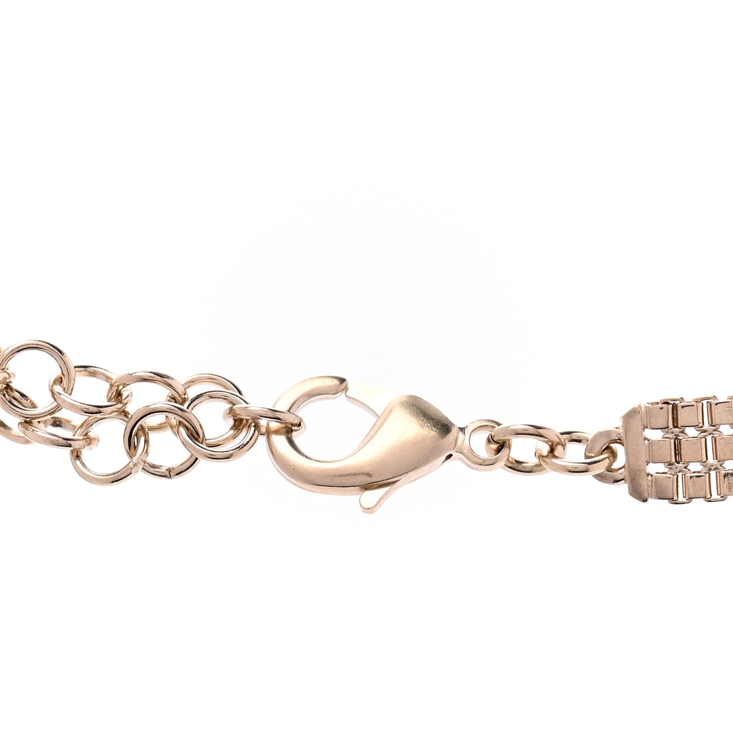 Metal Chain Link CC Medallion Choker Necklace Gold