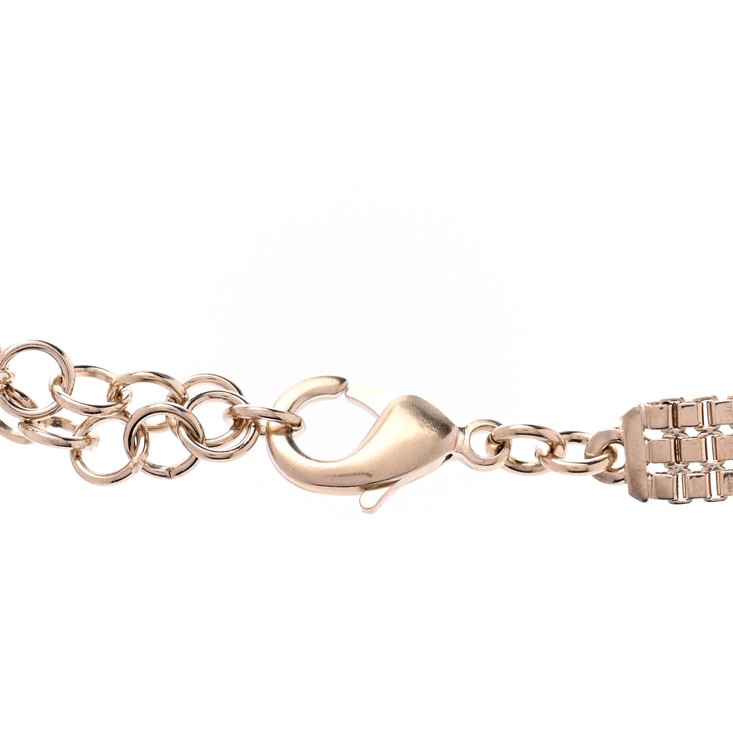 Chanel Metal Chain Link CC Medallion Choker Necklace Gold 5 of 6