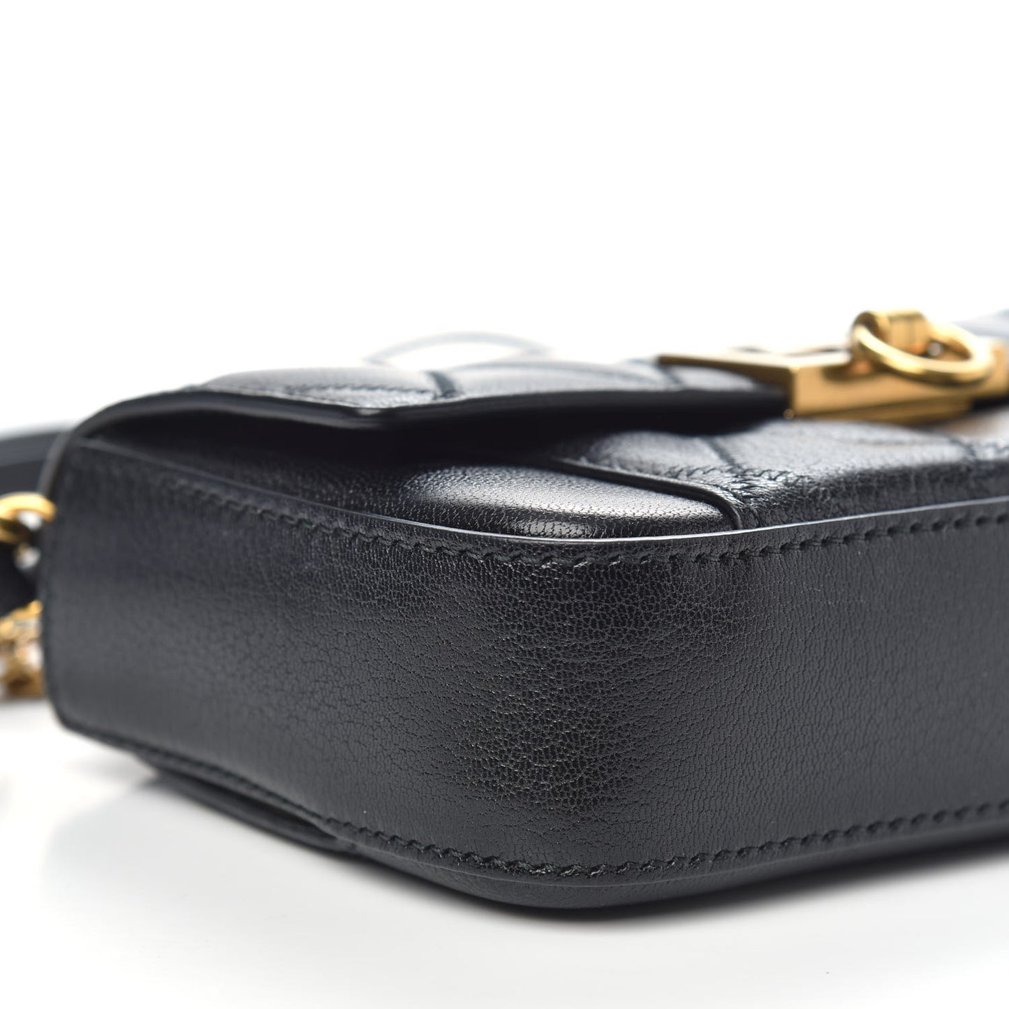 Goatskin Quilted GV3 Mini Pocket Convertible Bag Black