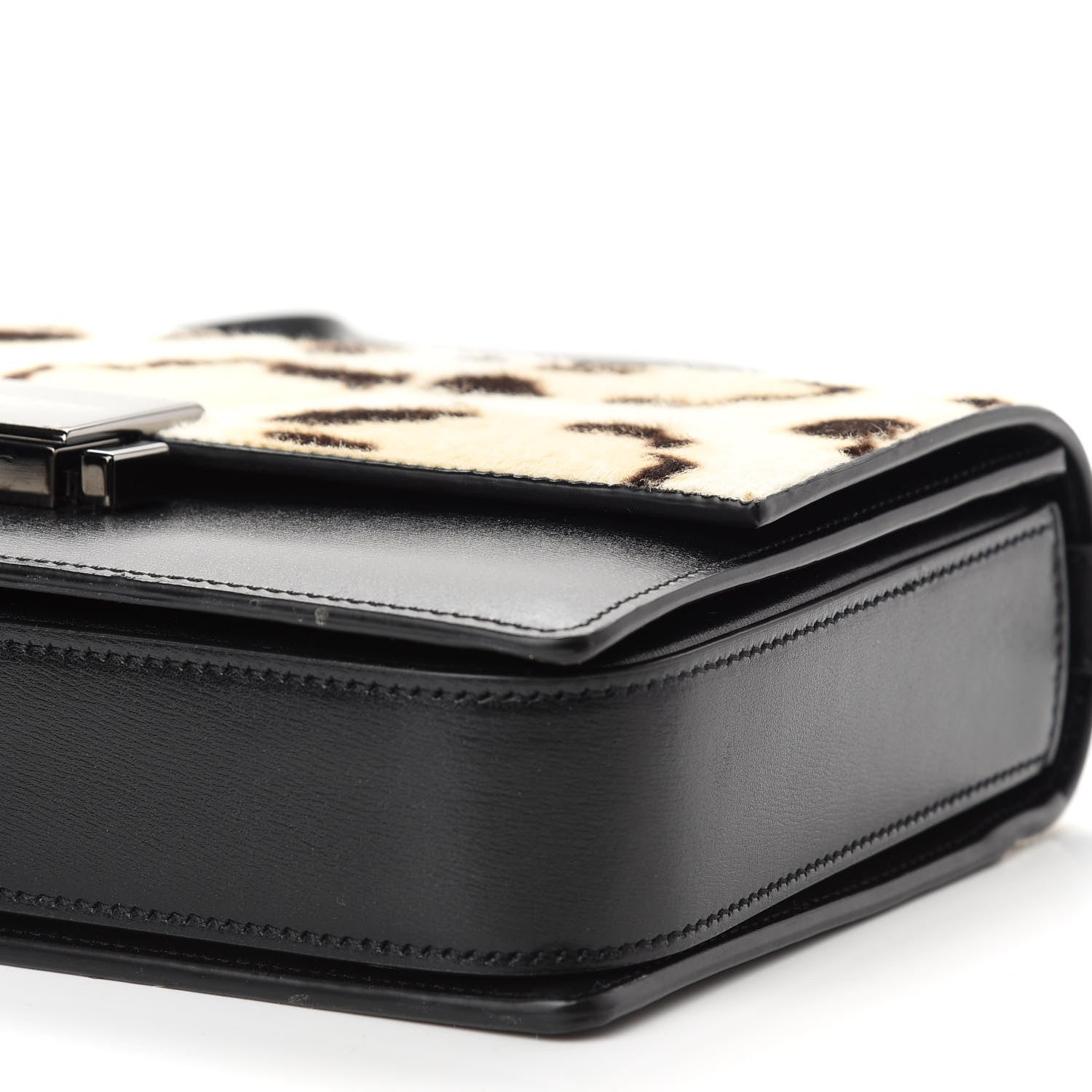 Saint Laurent Pony Hair Leopard Print Calfskin Medium Bellechasse in Beige and Brown 7 of 7