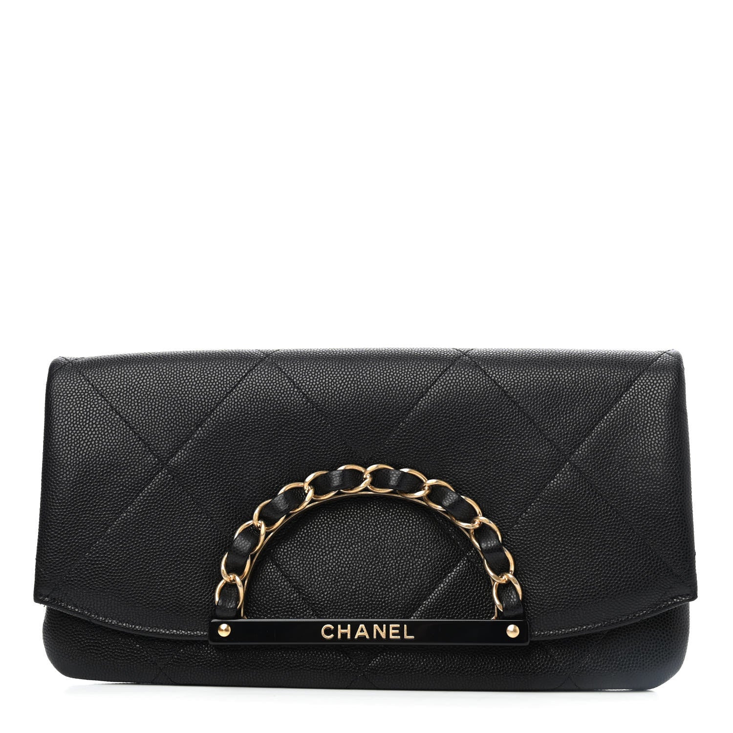 Chanel Grained Calfskin Small Chain Handle Clutch Black 1 of 4