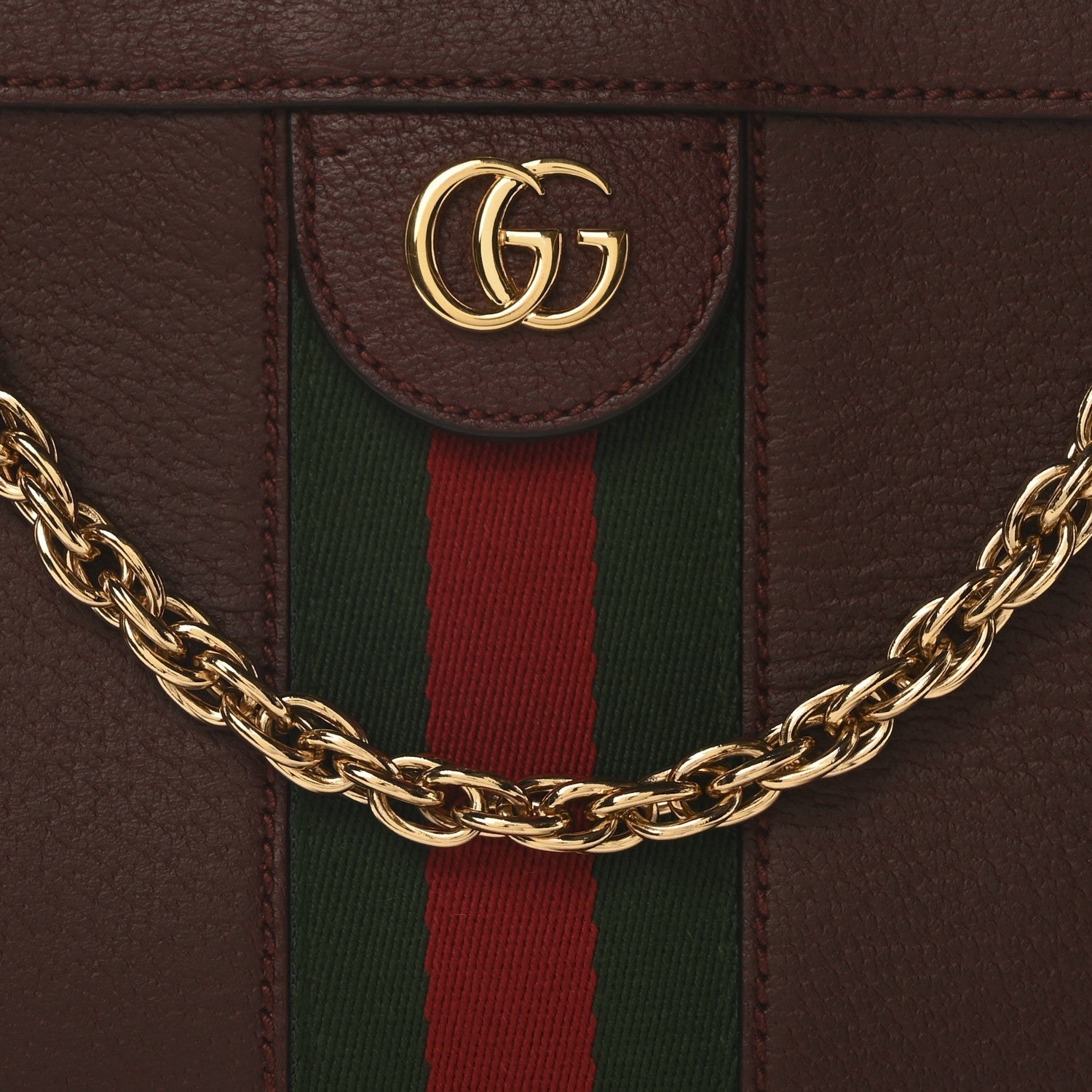 Gucci Textured Calfskin Web Small Ophidia Chain Shoulder Bag Vintage Bordeaux 8 of 10