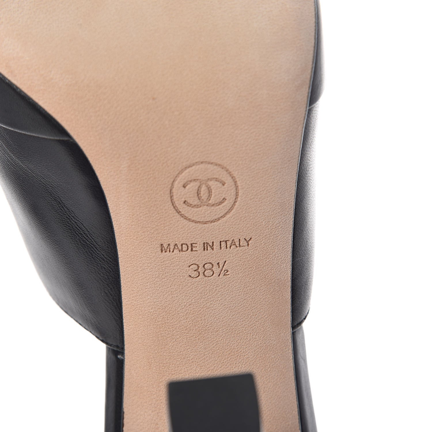Chanel Lambskin Cap Toe CC Mules 38.5 Black 6 of 7