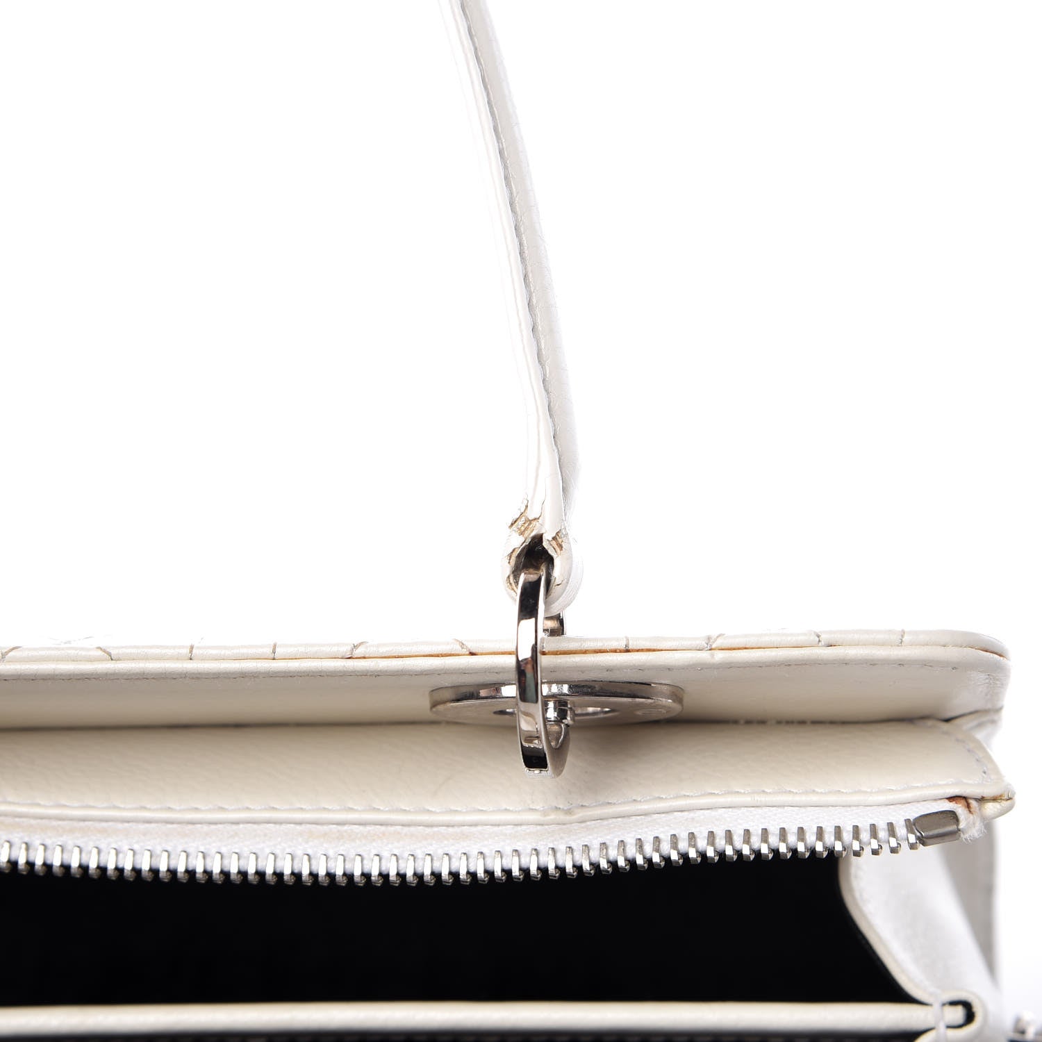 Christian Dior Calfskin Cannage Stitched East West Lady Dior White 23 of 29