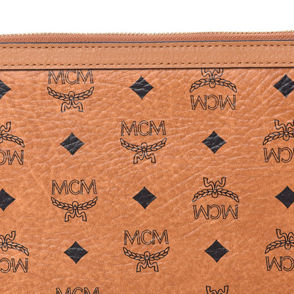 MCM Viseto Stark Wristlet Pouch Cognac 7 of 9