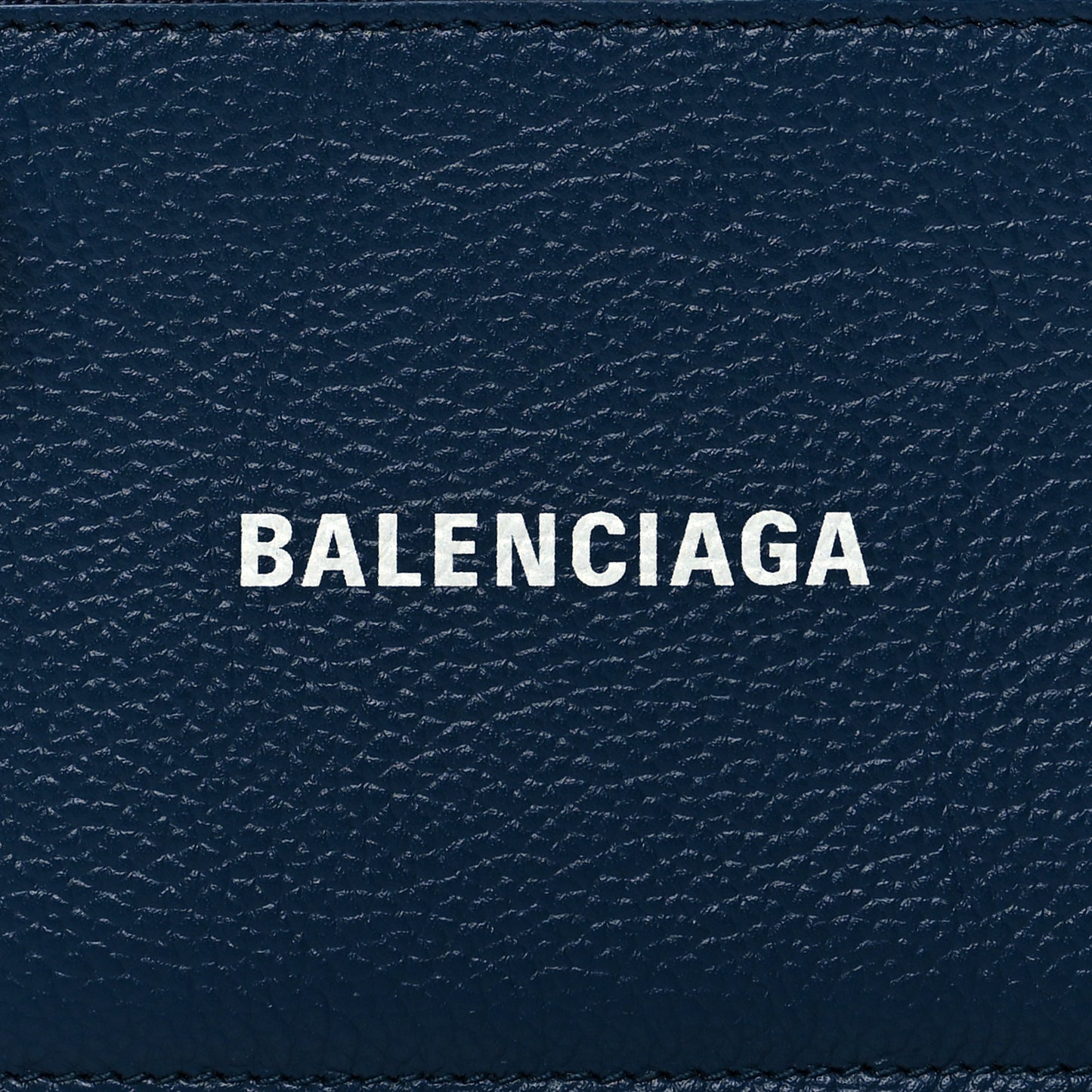 Grained Calfskin Logo Large Cash Long Coin Card Holder Petrol Blue White