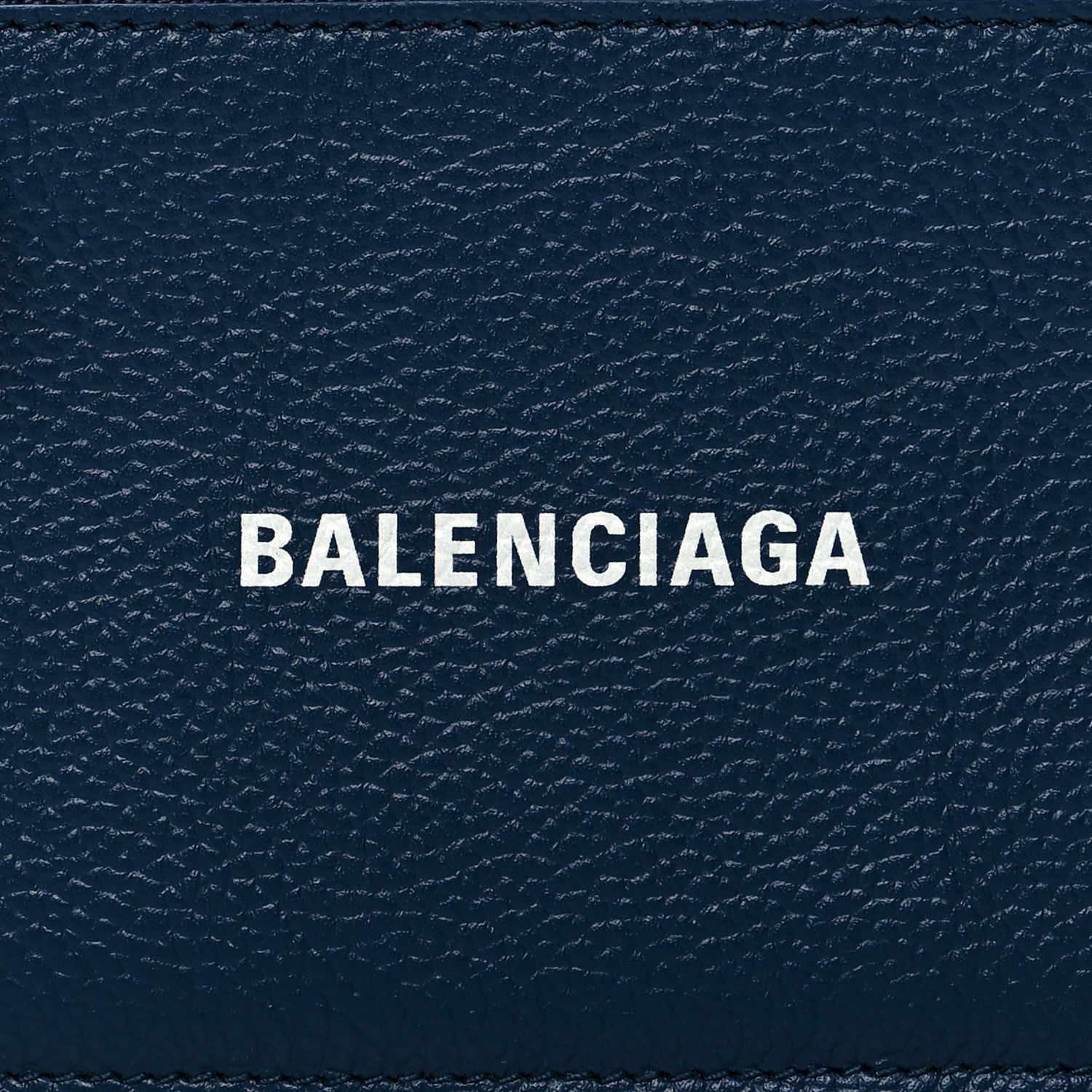 Balenciaga Grained Calfskin Logo Large Cash Long Coin Card Holder Petrol Blue White 8 of 8